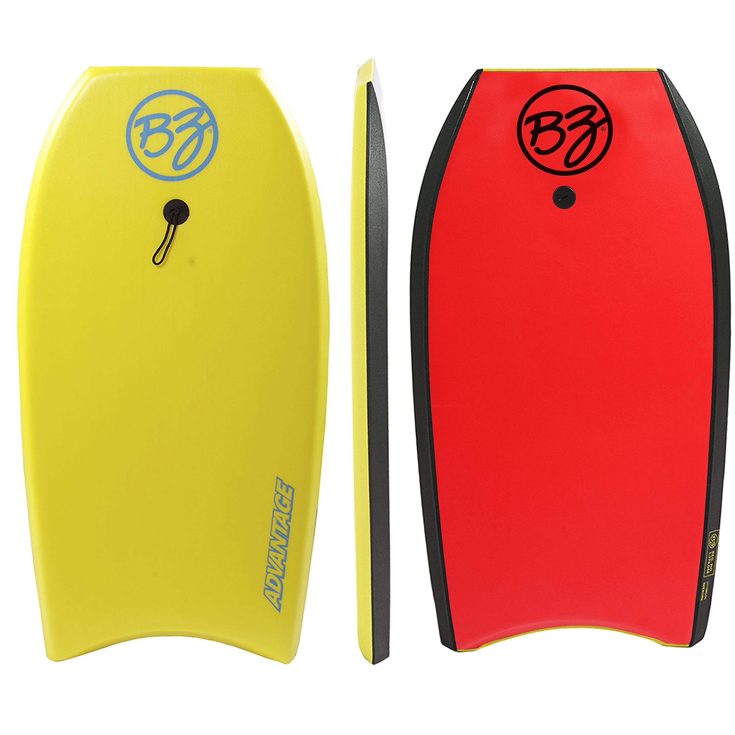 BZ Bodyboards Boogie Board Advantage EPS Core, HDPE Slick, Crescent Tail, Graphic Slick, Includes Leash for Men, Women, Kids - Durable, Surfing Waves Ocean Summer Fun Beach Water Body Board