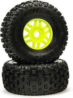 ARRMA 1/8 dBoots Fortress Front/Rear 2.4/3.3 Pre-Mounted Tires, 17mm Hex, Green (2), ARA550068