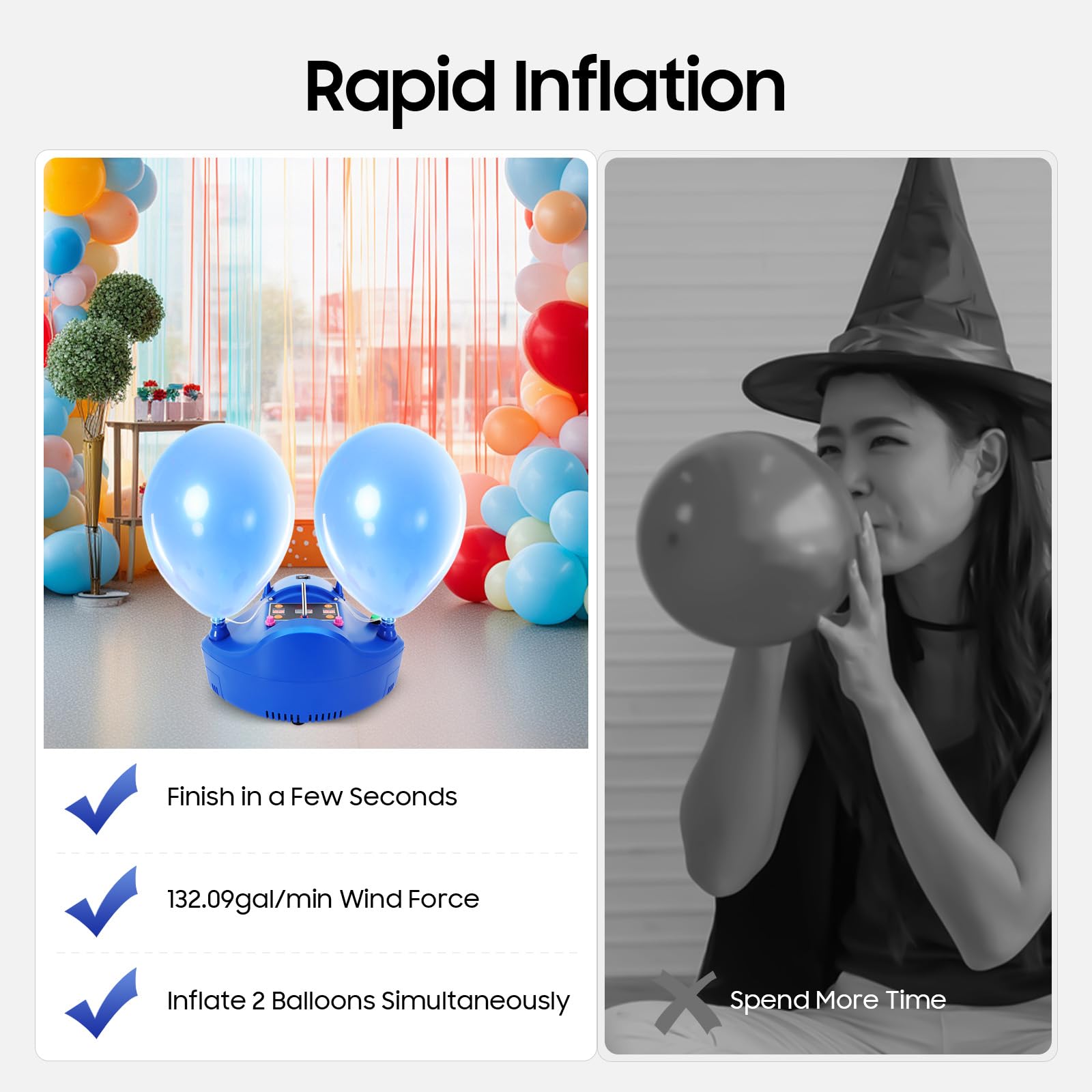 CD-608 pompa per palloncini elettrica e strumento per legare palloncini in un portatile gonfiatore per palloncini pompa elettrica per palloncini per decorazione feste, sport, regali