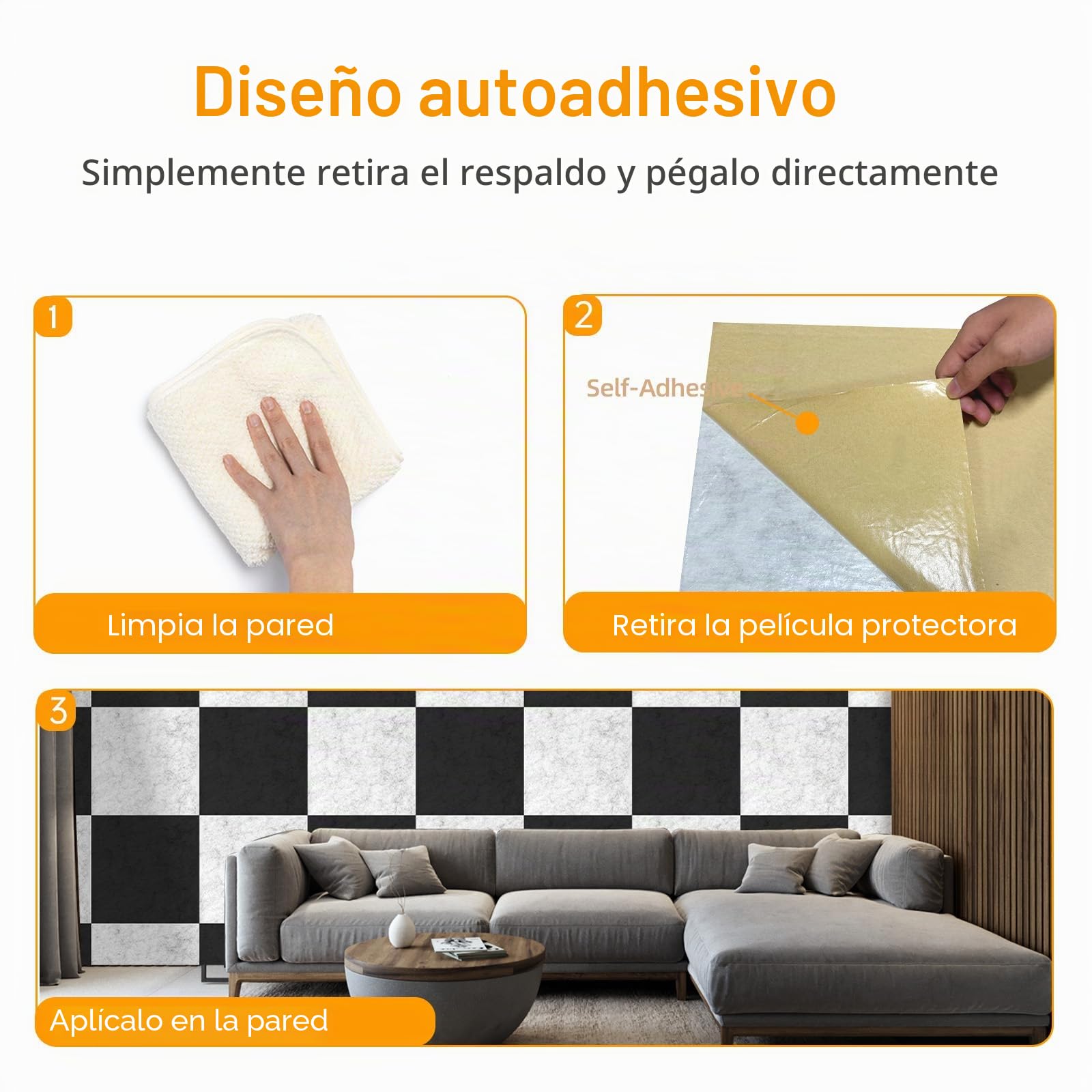 18 Paquetes de Paneles Acústicos Autoadhesivos, 30 x 30 x 1cm Paneles de Espuma Insonorizados, Pared para Estudio de Grabación, Oficina, Estudio Decoración de Pared (Blanco)