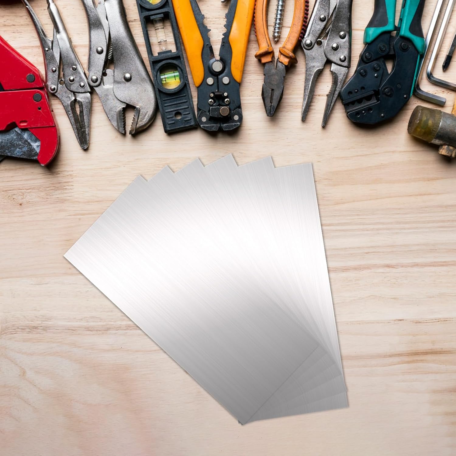 12 PCS Stainless Steel Shim Stock Kit, 2½" x 6", Precision Metal Shims for Leveling and Spacing, 0.001", 0.0015", 0.002", 0.003", 0.004", 0.008" Thickness Shim Stock Assortment