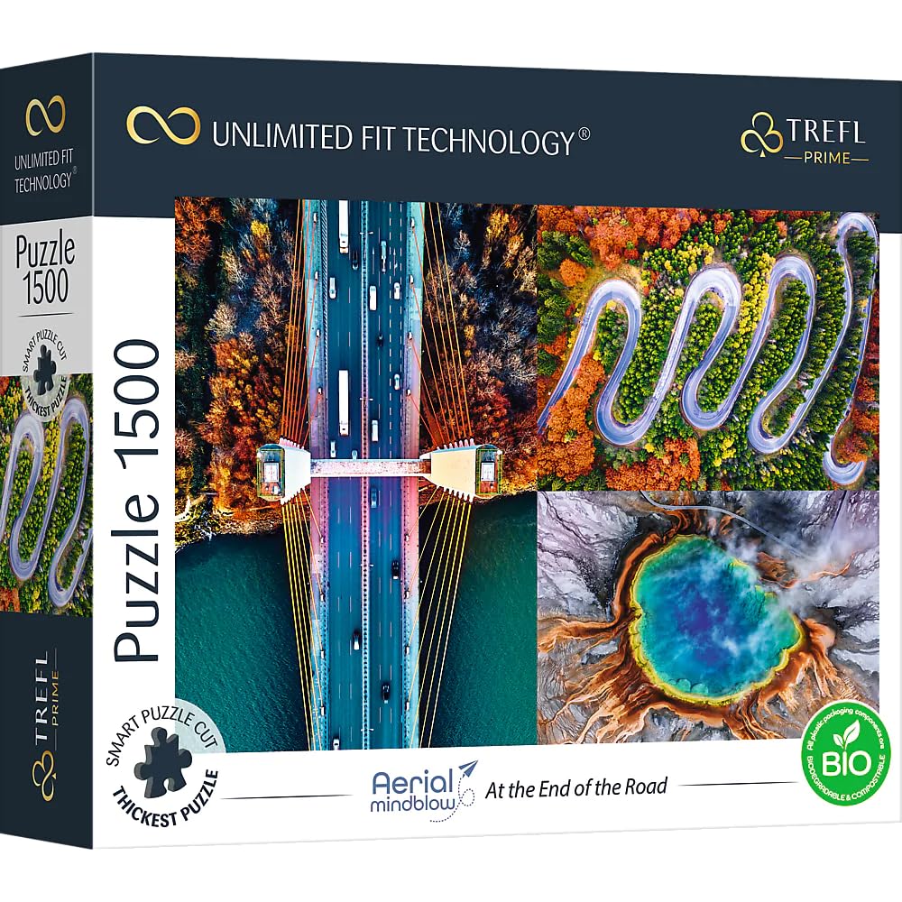 Trefl Prime - UFT - Puzzle Aerial Mindblow: at The End of The Road - 1500 Elements, Thickest Cardboard, Organic, Eco, Air Landscape, Collage, Entertainment for Adults and Children from 12 Years