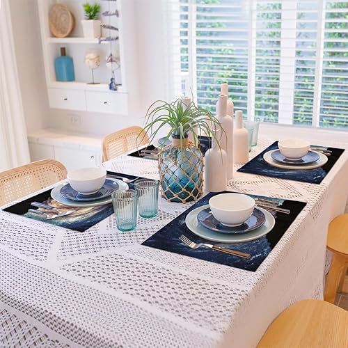 Miniatura 8 de Planet Fun Placemats Set of 4 Table Mats Washable Placemat Waterproof Place Mats for Party Home Dining Table Decor 18x12 in