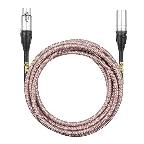 Miniatura 3 de Cable XLR, conexiones macho a hembra para micrófono e interfaz de audio, chaqueta flexible trenzada gris/cobre, carcasa de aleación de zinc