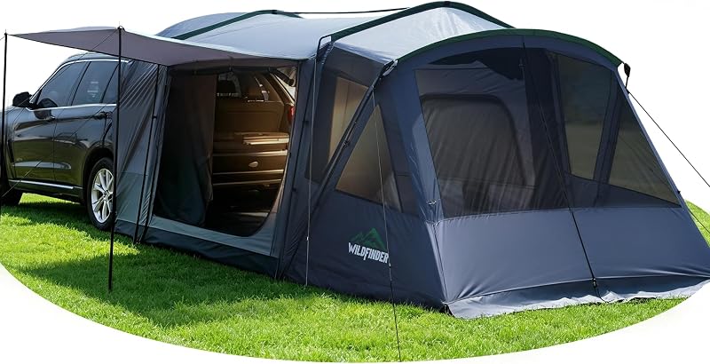 5-9 Person SUV Tent, Screen Porch and Awning, 14.1x9.2x6.9 FT | PU3000 Waterproof, UPF 50 Sun Protection, Can Be Independently Set Up, Portable Storage Bag Included, Fits Jeep And Truck