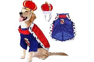Halloween Dog Costume - Prince Royal Dog Cape Crown Velvet Lord Farquaad Pet Outfits Clothes