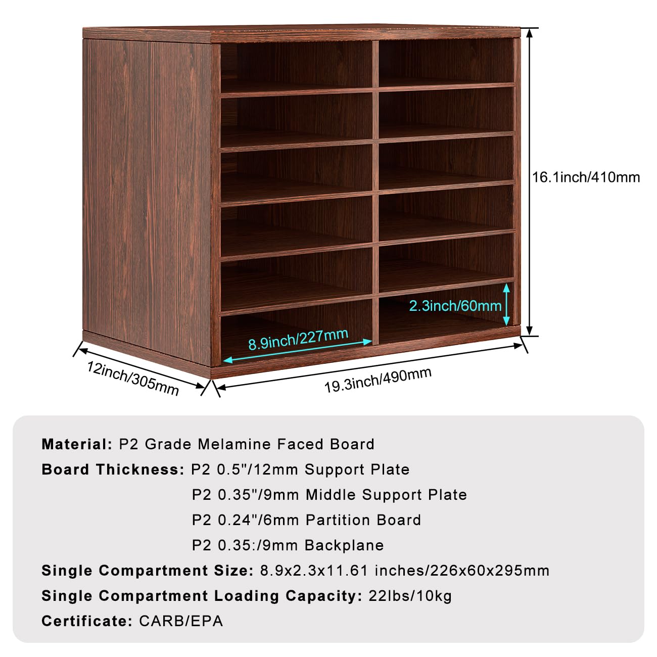 Classroom Computer Storage Countertop Snapklik.com : Countertop Mail Sorter Organizer, Wooden Literature ...