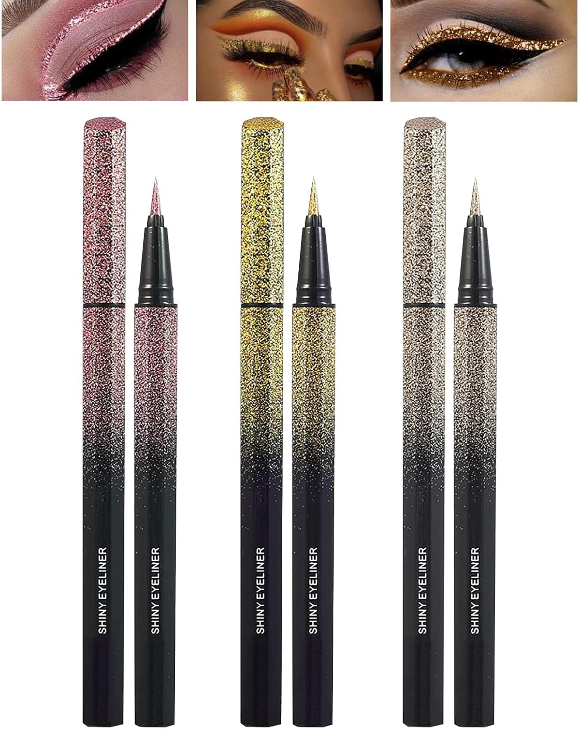 Eyeliner Pen Set, Liquid Glitter Shimmer Metallic Eyeliner Color