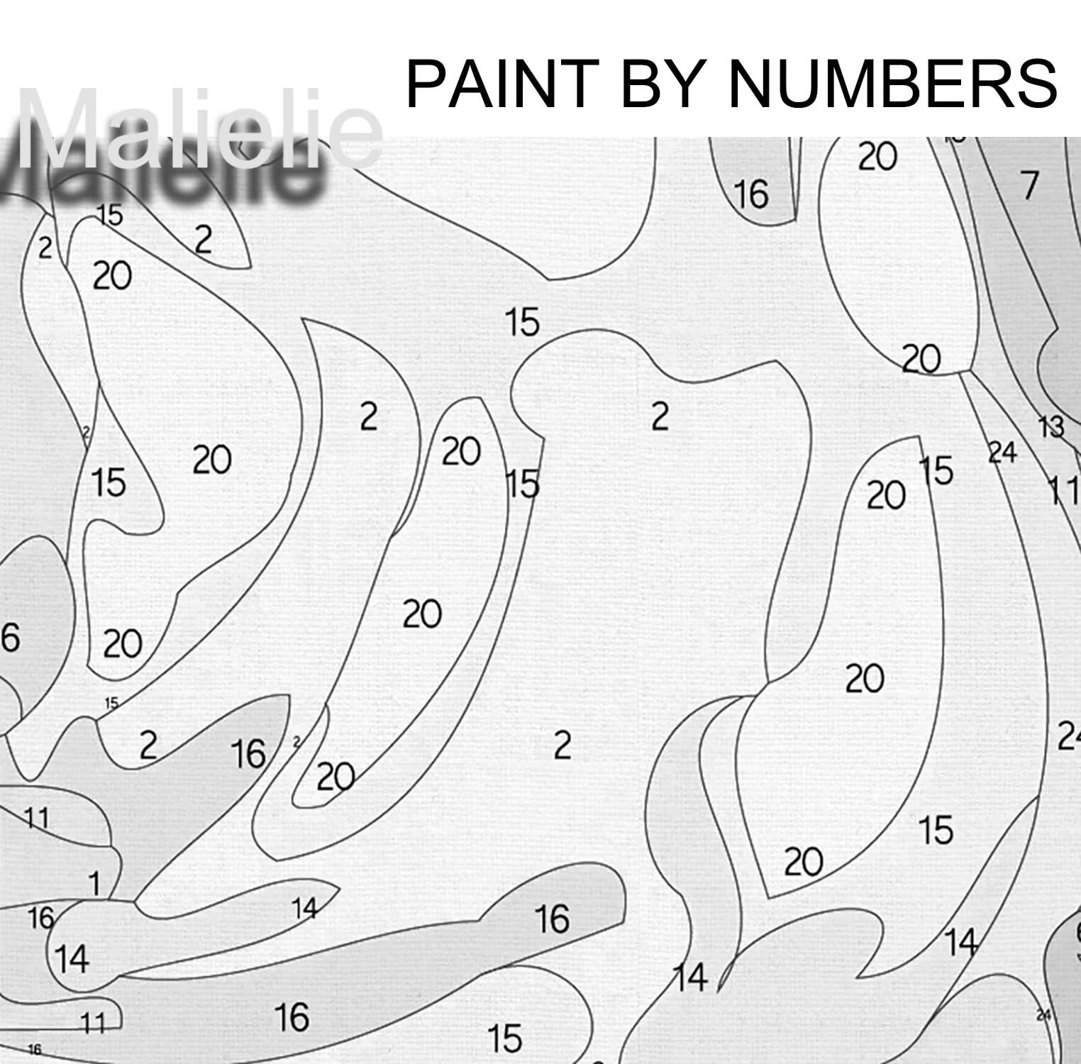 Dipingi Con I Numeri Adulti 150x60 Cm MAXI Tela Tulipano | Fai Da Te Creativo Per La Casa | Kit Completi Di Colori Acrilici E Pennelli | Regalo Originale Per Appassionati D'arte