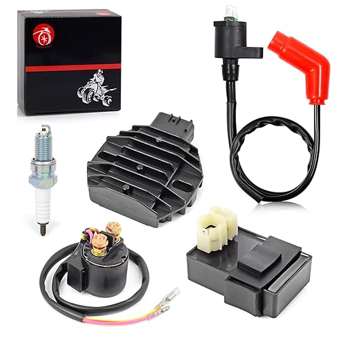 Miniatura 2 de CDI Box - Kit de relé rectificador de regulador de voltaje de bobina de encendido compatible con Honda Recon 250 TRX250 TETM 1997-2004 TRX250EX