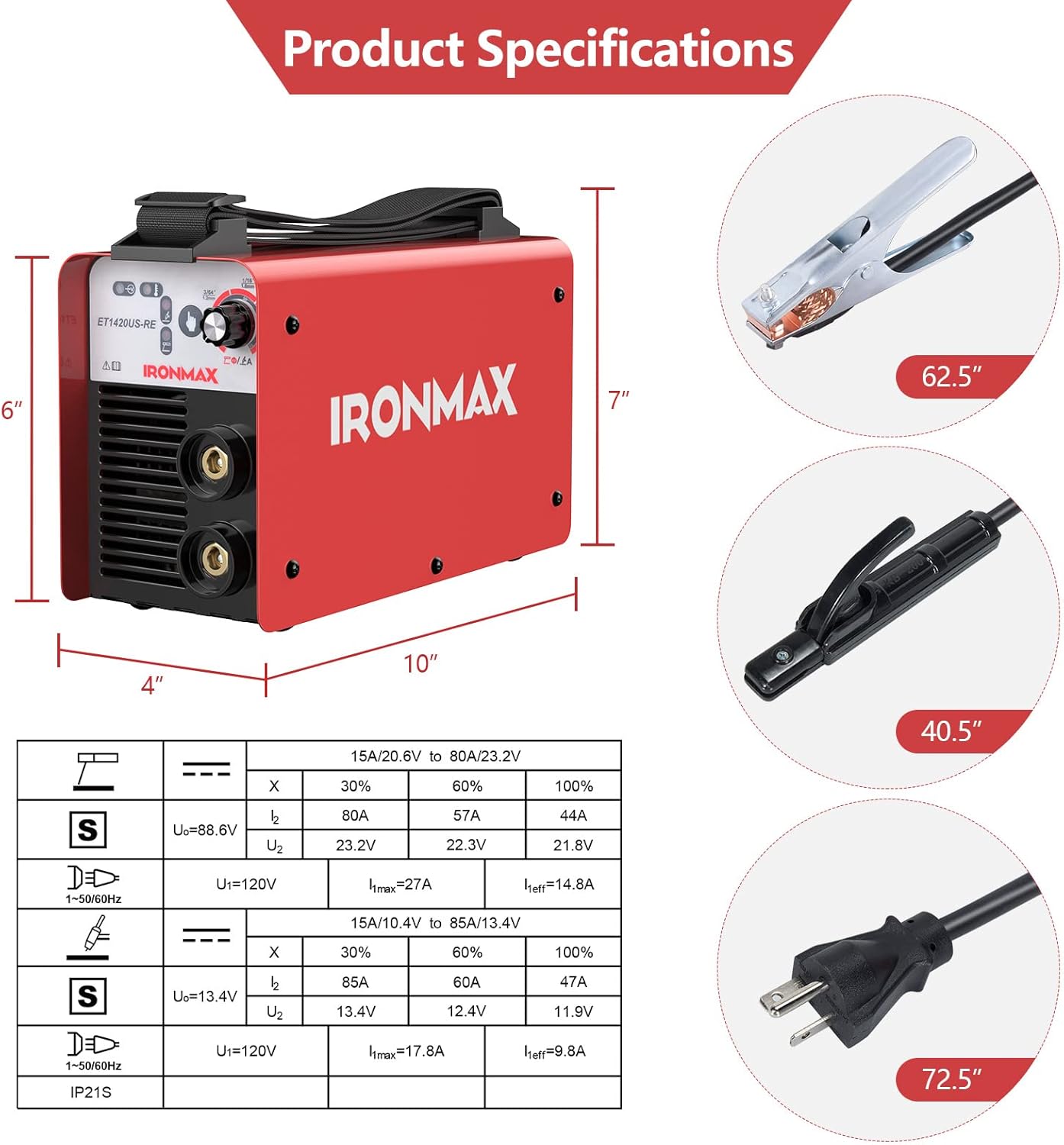 Goplus Stick Welder, 120V 90Amp Hot Start ARC Welder, MMA Welding Machine IGBT Inverter with Electrode Holder, Earth Clamp, Adapter, Brush & Folding Mask