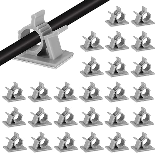 Viaky - Paquete de 30 soportes de alambre para cable de 0.4 pulgadas (máx.), organizador de cables, ganchos adhesivos fuertes, para el hogar,