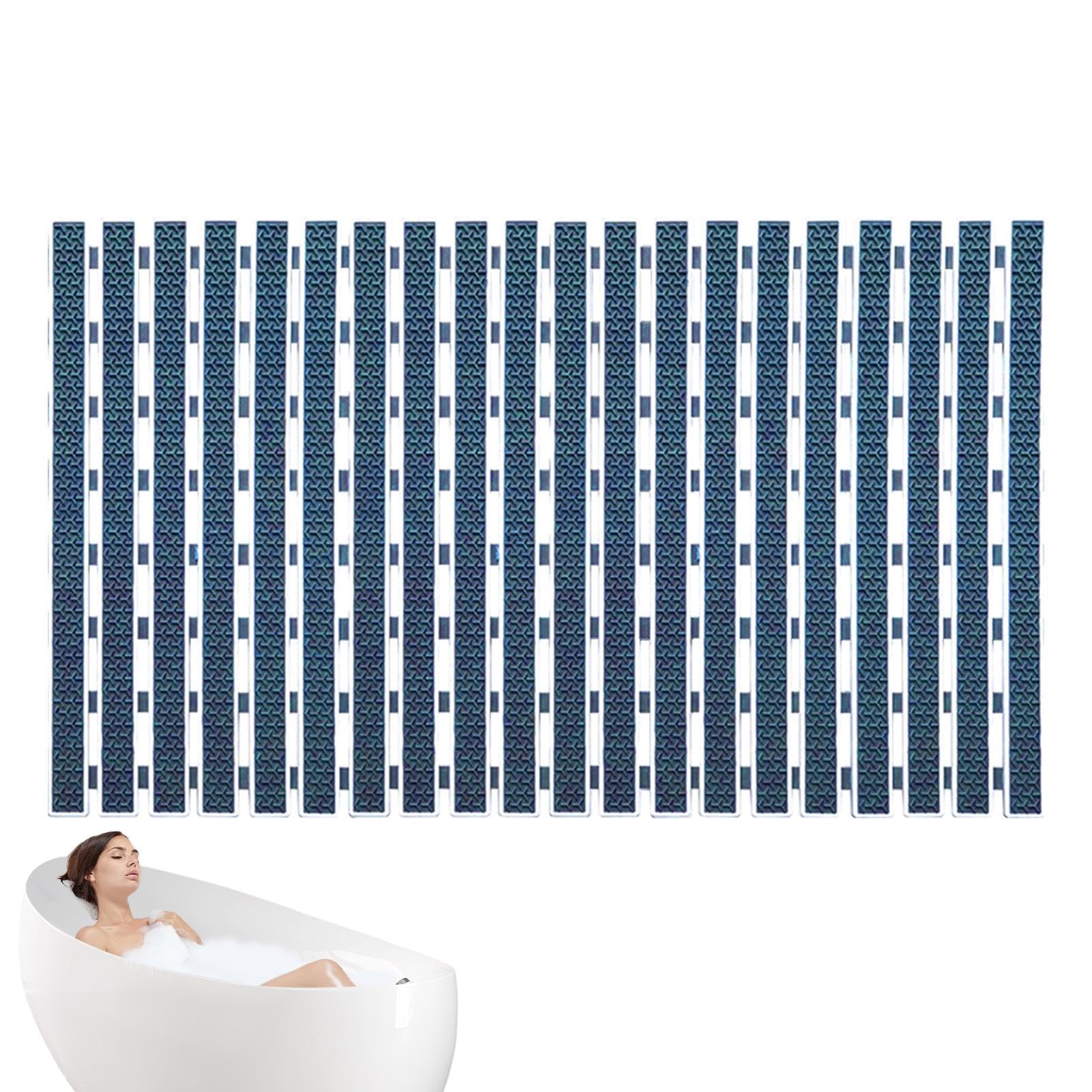 Tapis de salle de bain rayé | Tapis de sol antidérapant | Excellent tapis | de drainage avec ventouse, tapis en caoutchouc à rayures en forme de Y pour baignoire et salle de bain