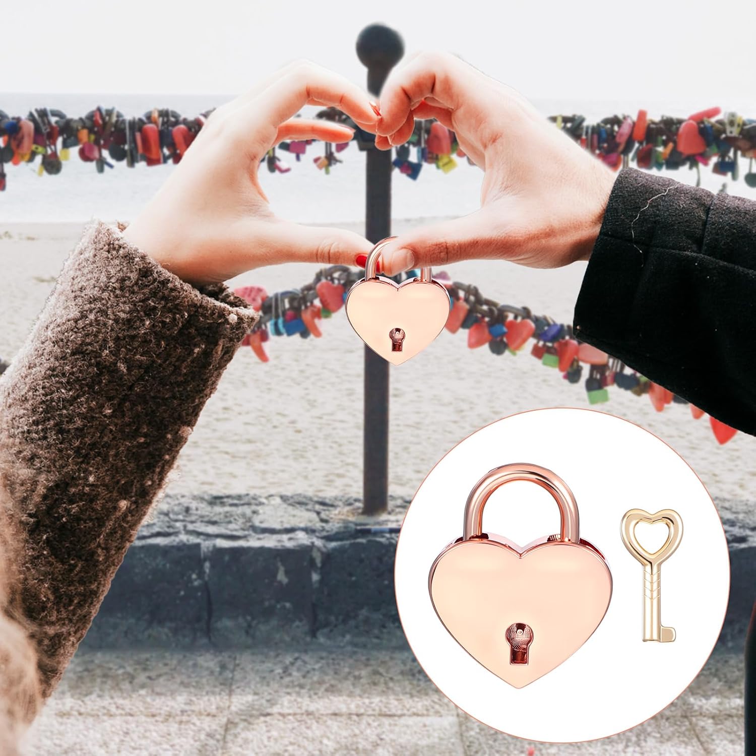 4 Pcs Heart Shaped Lock Gold Heart Locks Love Locks with Key Suitable for Diaries, Jewelry Boxes, Etc., and Can Be Used as Love Mini Lock Gifts for Weddings, Anniversaries and Valentine's Day