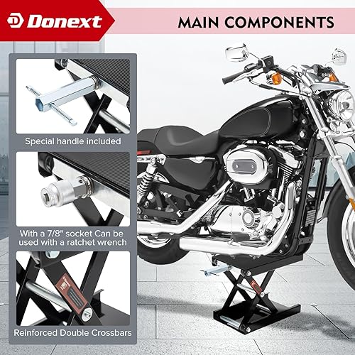 Vista 12 de Donext 1100 LB - Soporte de elevación para motocicleta, soporte de elevación para motocicleta, soporte de reparación para cruiser, bicicleta