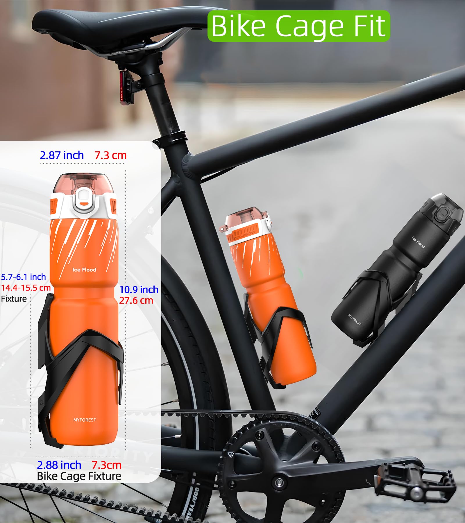 MYFOREST 24oz/700ml Insulated Bike Water Bottle, Odor-Free Surgical Steel Liner - Image 4
