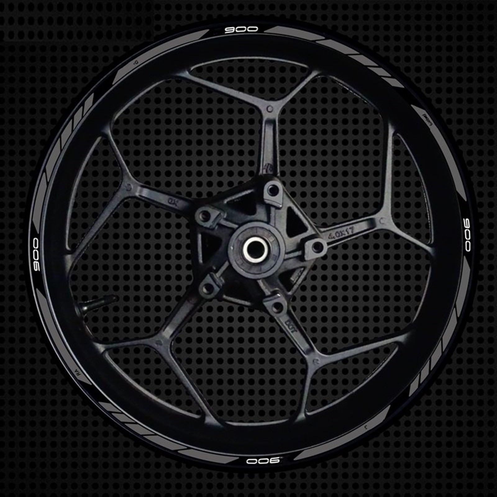 Motorcycle Racing Equipment Wheel Tire Rim Decoration Adhesive Reflective Decal Stickers for Kawasaki Z900 Decorative(Color5)