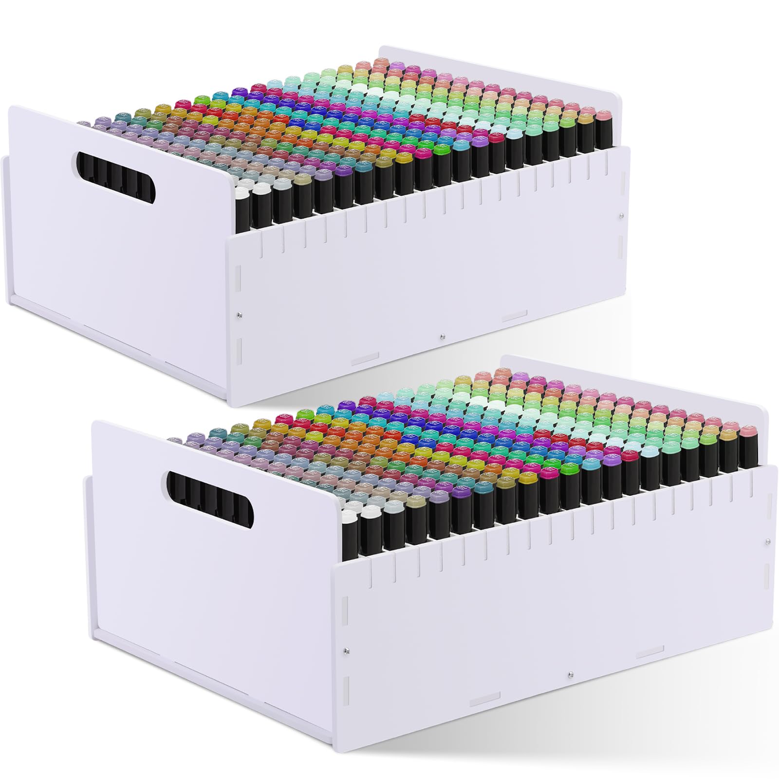 Markerstift-Organizer, Kunstmarker-Aufbewahrungsregal für Buntstifte, Bleistifte, Pinsel, verstellbar, Bastelbedarf, Aufbewahrung für Schreibtisch-Organizer (300 Fächer)