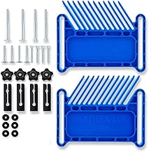Axaooqeld Dispositivo de seguridad mejorado para la placa de plumas, tablero de plumas apilable, apto para la mayoría de las sierras circulares estándar, ranuras en T, rieles en T, color azul