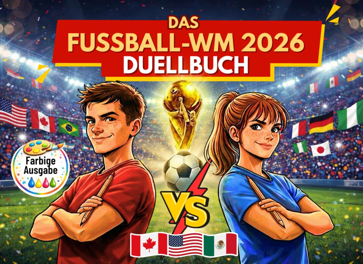 Das Fussball-WM 2026 Duellbuch: 25 Runden Spannung, Wissen & Spaß | Interaktive Rätsel, Spiele und Strategie-Challenges für 2 Spieler