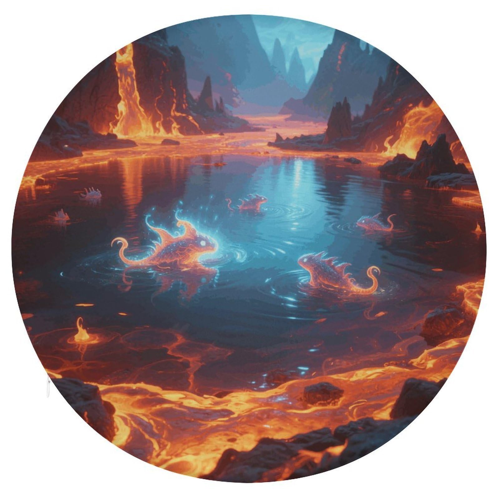 VstaDank Magic Lava Lake Cushions Memory Non Slip Car Seat Cushions Dining Chairs Cushion Indoo Dining Room Round Chair Pads with Zipper and Removable Cover Cushion