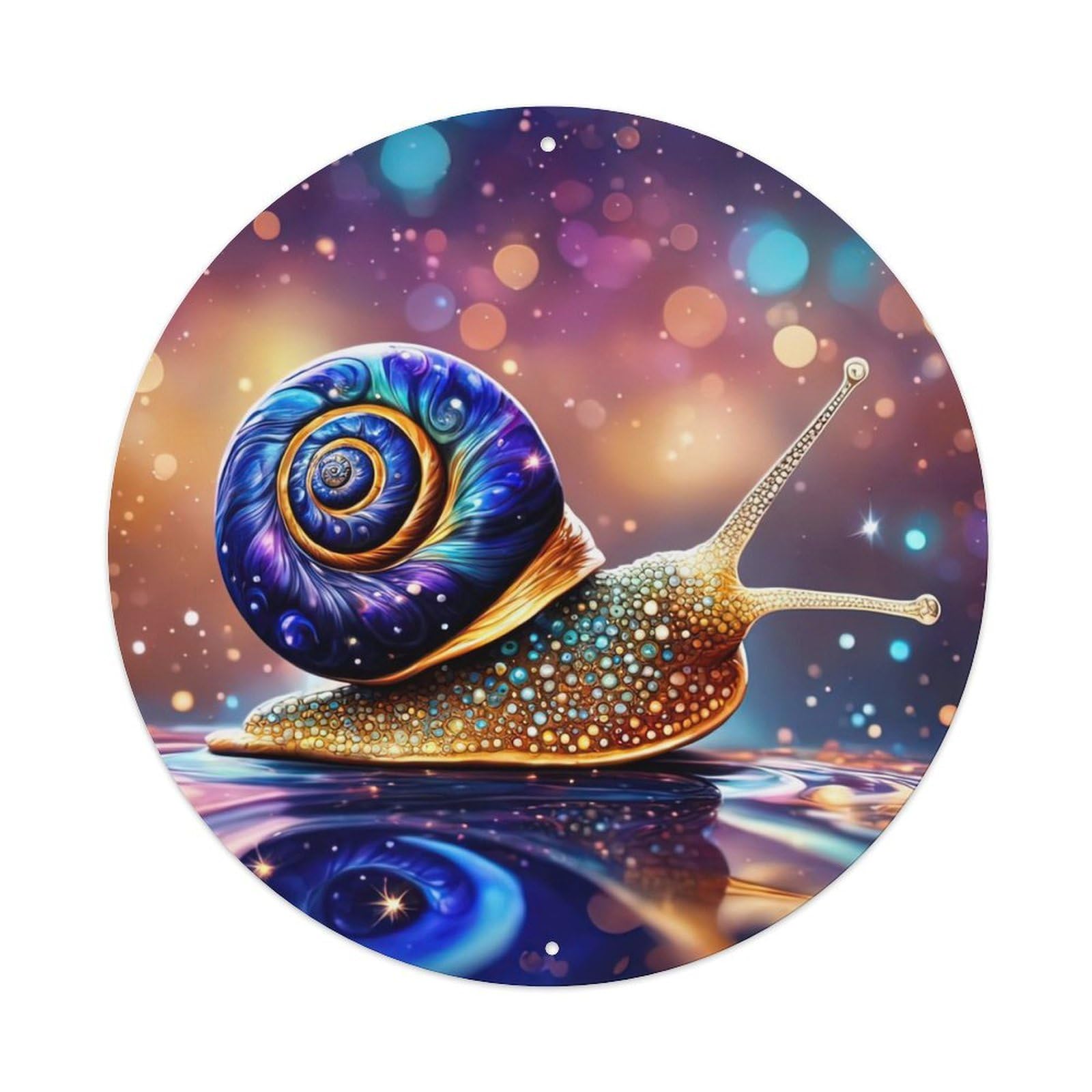 Animal Snail with Blue Shell Metal Tin Sign