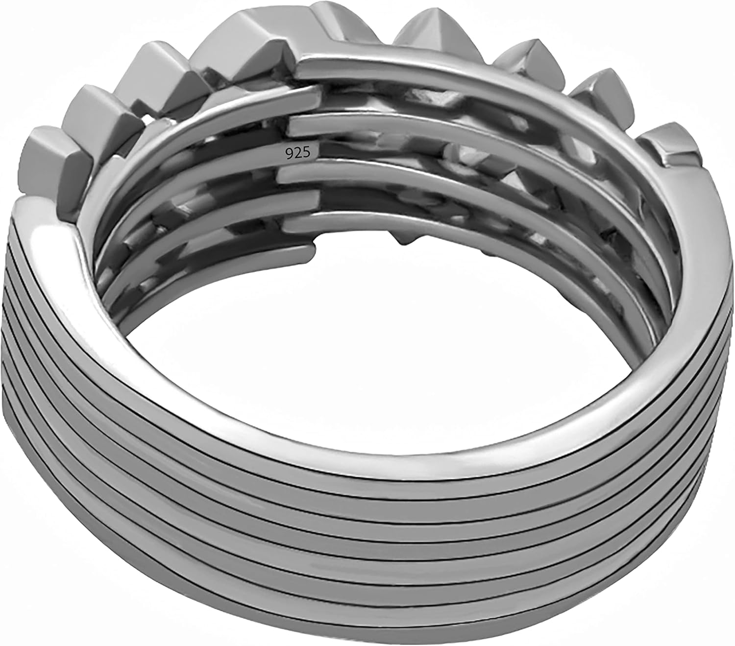 Puzzle ring 4+4 Band Twins Handmade Turkish Puzzle ring 8 pieces 925 Sterling Silver five pieces wrapped interlocking Knott inspired stacking Stacking elegance Unique Ladies men ring All size OFLIUM Puzzle ring SILVER