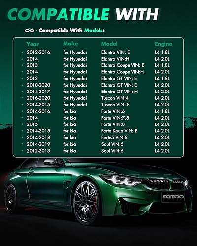 Miniatura 7 de SCITOO 4 bobinas de encendido con 4 bujías de iridio para Hyundai para Kia Elantra Tucson Forte Soul 2011 2012 2013 2014 2015 2016 2017 2018 2019