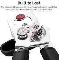 Vista 3 de Beneno Abrelatas manual resistente con tapa magnética levantador y abridor de botellas, abrelatas manual con agarre ergonómico suave, perilla