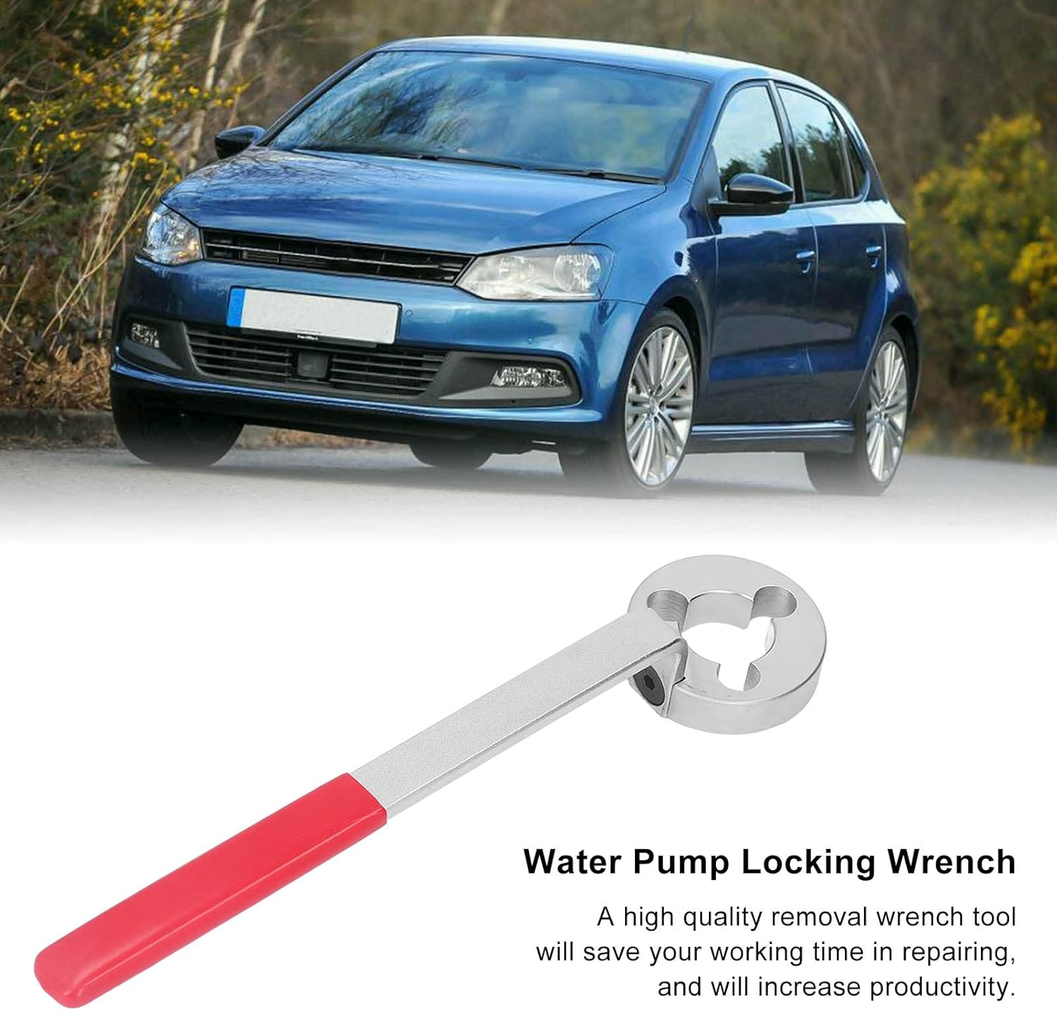 Water Pump Pulley Wrench Plastic Coated Handle Belt Pulley Spanner Pump Pulley Removal Tool for A2 1.4L 1.6L Engine