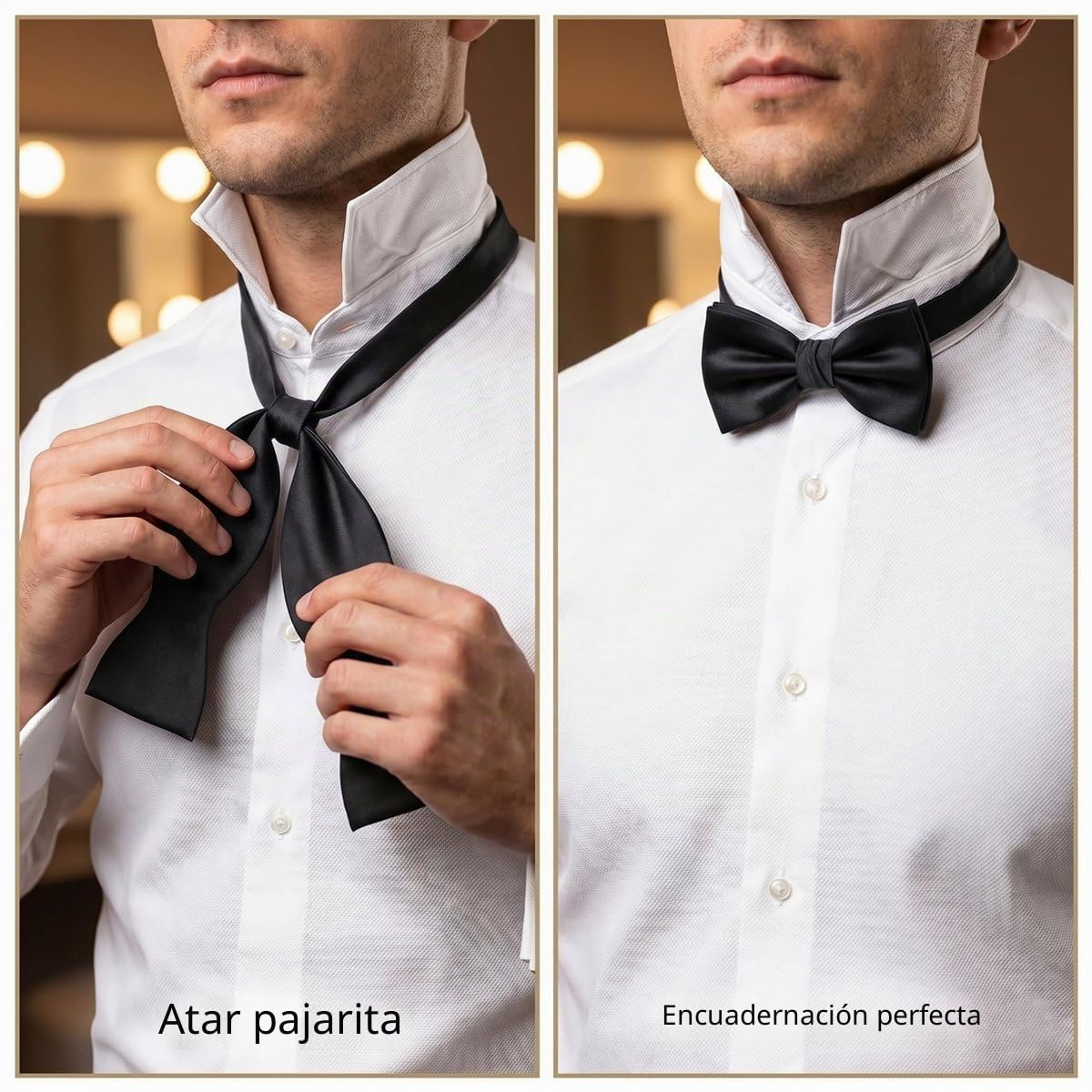 TigerTie - Pajarita ede seda en negro + caja