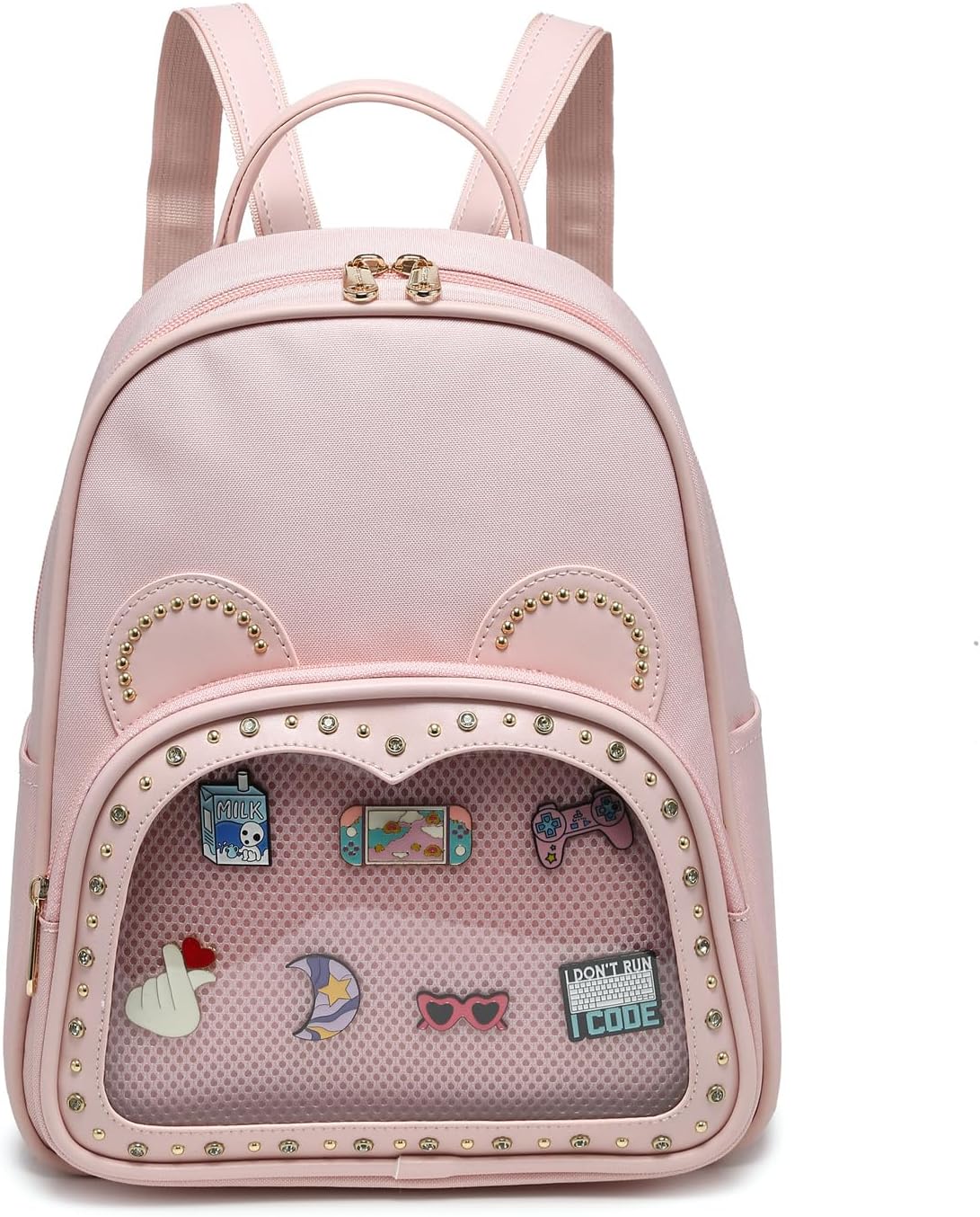RAINBOW SMILE Kawaii Ita Bag Cute Little Bear Backpack Purse Pin Display for Anime Pins Display