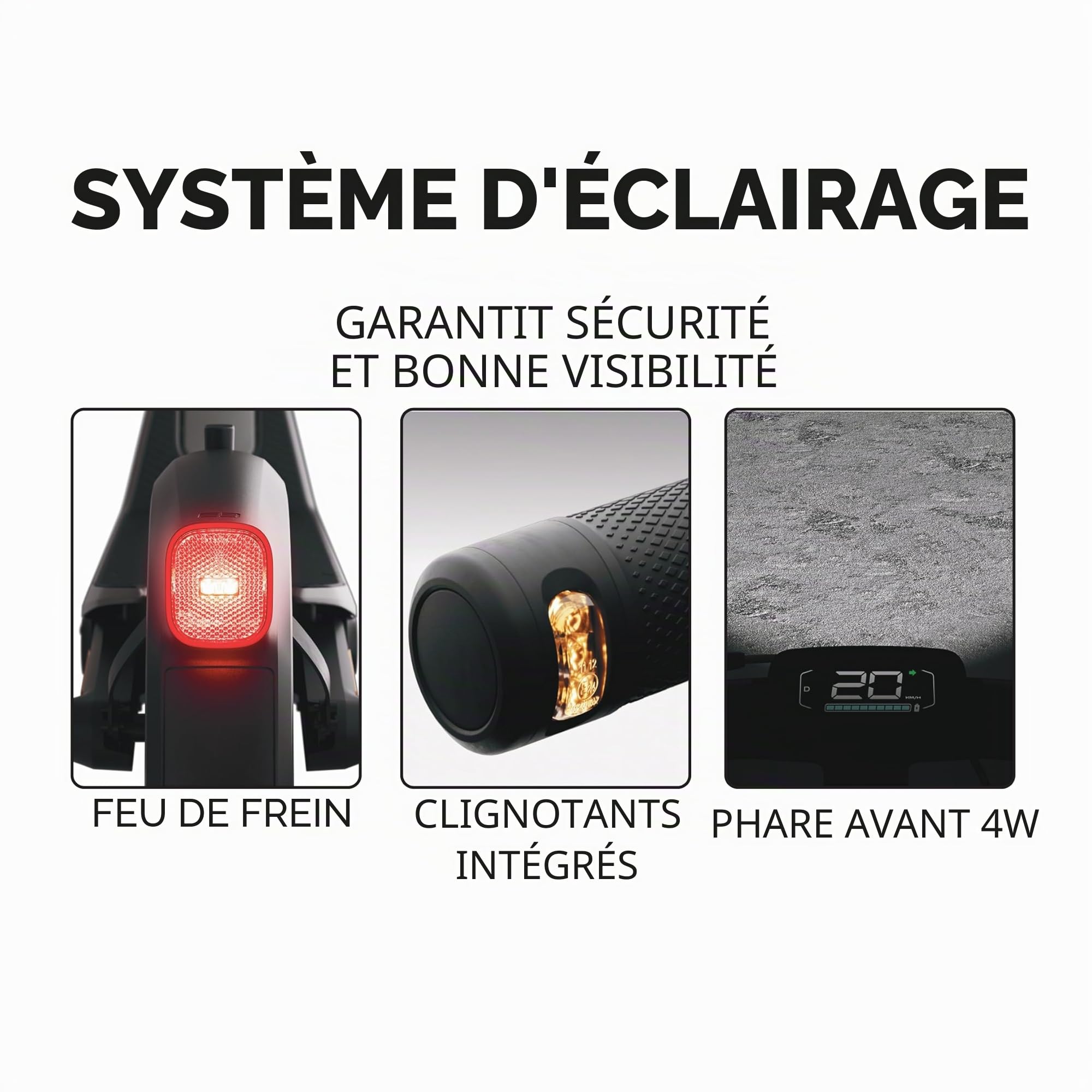 Segway-Ninebot E3 Pro D E-Scooter pour Voyageurs avec permis de Circulation, portée de 55 km (47 km à 20 km/h), Pliable et léger (17,9 kg), Suspension Avant et arrière, pneus de 10 Pouces