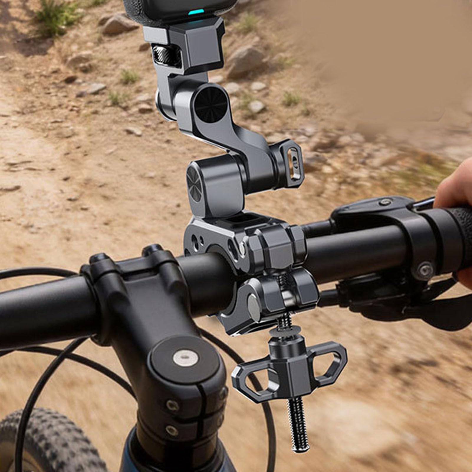 KIMISS Uchwyt do Kamery Rowerowej Zacisk Uchwytu do Kamery Akcji na kierownicę Obrót 360° Zacisk na rurę 18-39mm Aluminium CNC z Interfejsem 1/4 Cala Kierownicy Motocykla/roweru