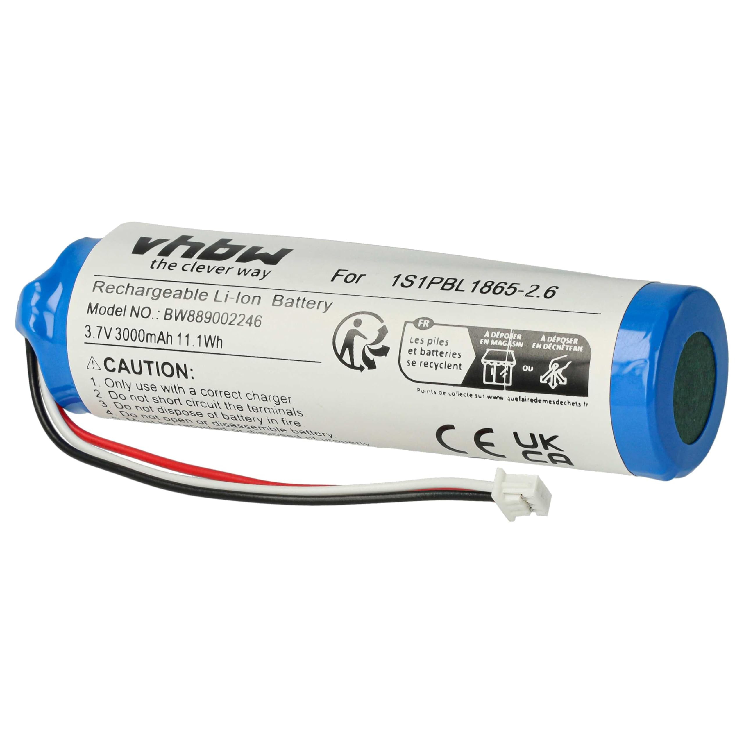 vhbw batteria sostituisce Philips 1S1PBL1865-2.6 per babyphone (3000mAh, 3,7V, Li-Ion)