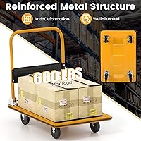 Vista 27 de Goplus Carro plegable de la plataforma 330LBS Rolling Flatbed Cart Hand Platform Truck Push Dolly para cargar