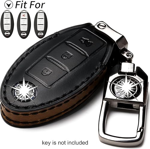 Miniatura 2 de DLUBCZ Funda para llavero compatible con Nissan con control remoto sin llave para Nissan X-Trail Rogue Altima Quest Pathfinder Sentra Patrol CIMA