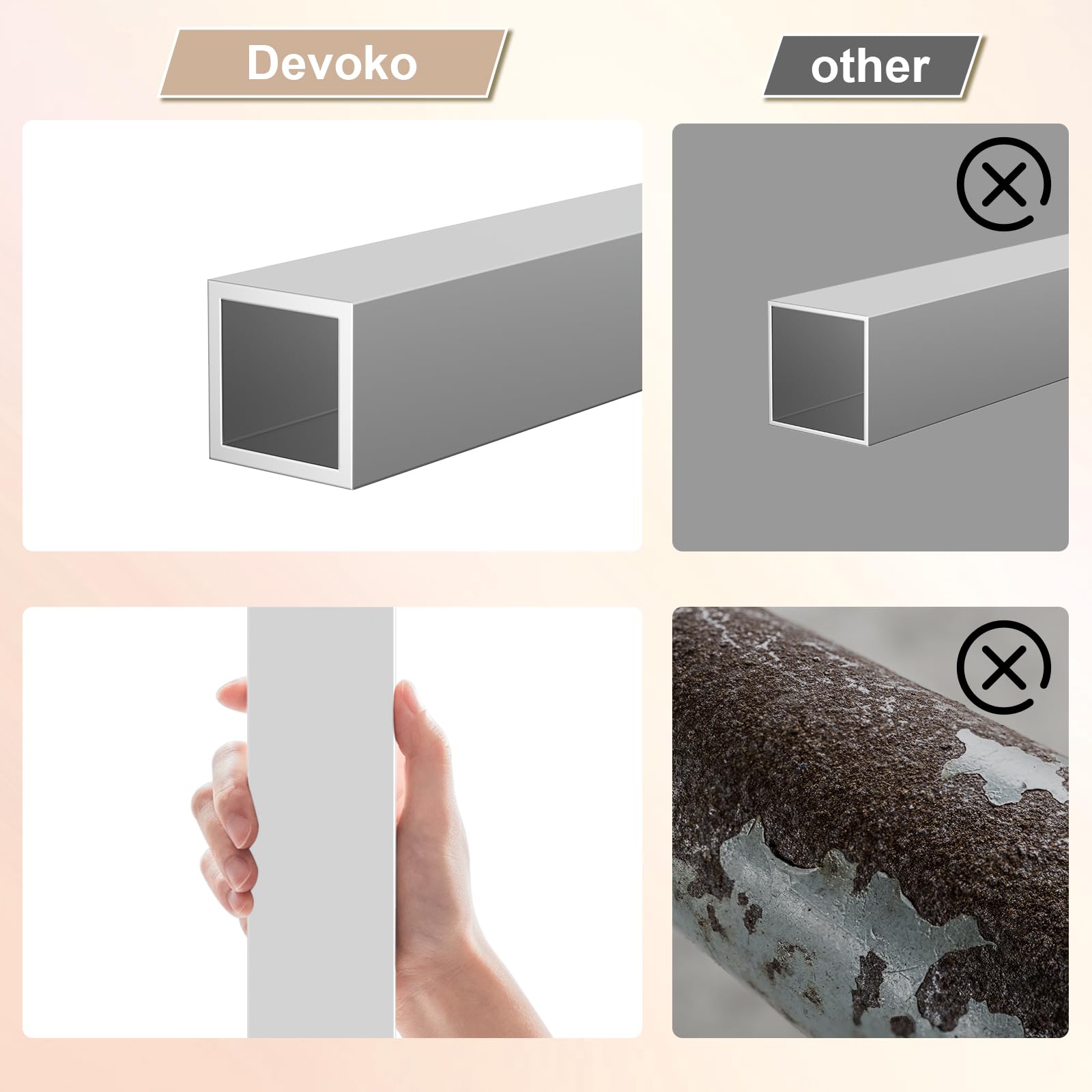 Devoko Gazebo 3x4 Impermeabile Resistente ai Raggi UV Struttura in Metallo Beige