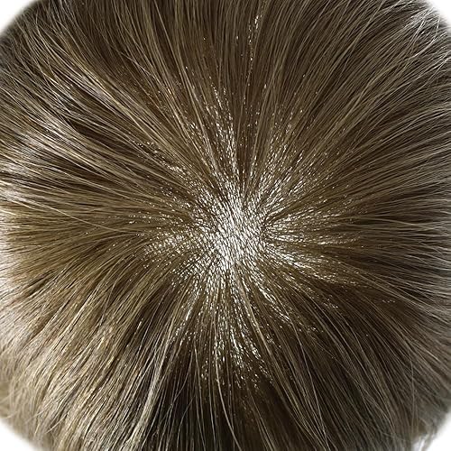 Miniatura 170 de Ultra Thin Skin Mens Toupee Real Human Hair Replacement System Toupee For Men Hair Pieces 8x10Inch Hair Pieces For Men Hair Prosthesis V-Loop 90%
