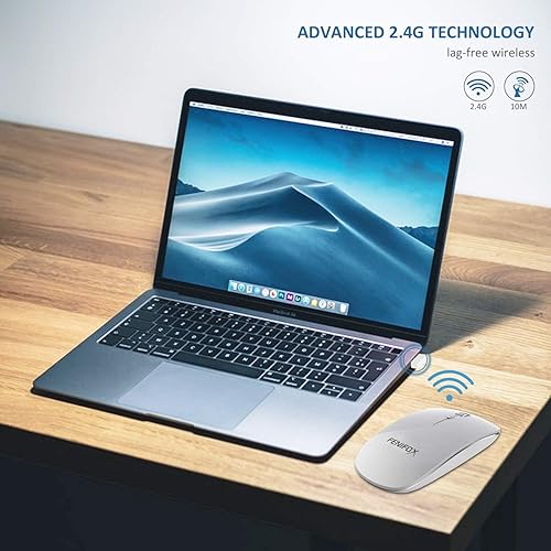 Miniatura 3 de FENIFOX Ratón inalámbrico, ergonómico, silencioso, silencioso, de bajo perfil, USB, delgado, portátil, inalámbrico, nano, receptor alimentado por