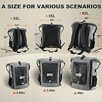 Vista 2 de Waterproof Backpack Dry Bag 35L/55L/85L – Heavy Duty Roll-Top Hiking Backpack for Travel, Kayaking, Boating, Camping, Rafting and Fishing