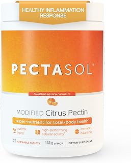 EcoNugenics PectaSol Modified Citrus Pectin – 120 Tangerine Chewable Tablets – Total-Body Health Supplement to Support Heart, Immune System, Inflammation Response + Maintain Healthy Galectin-3 Levels