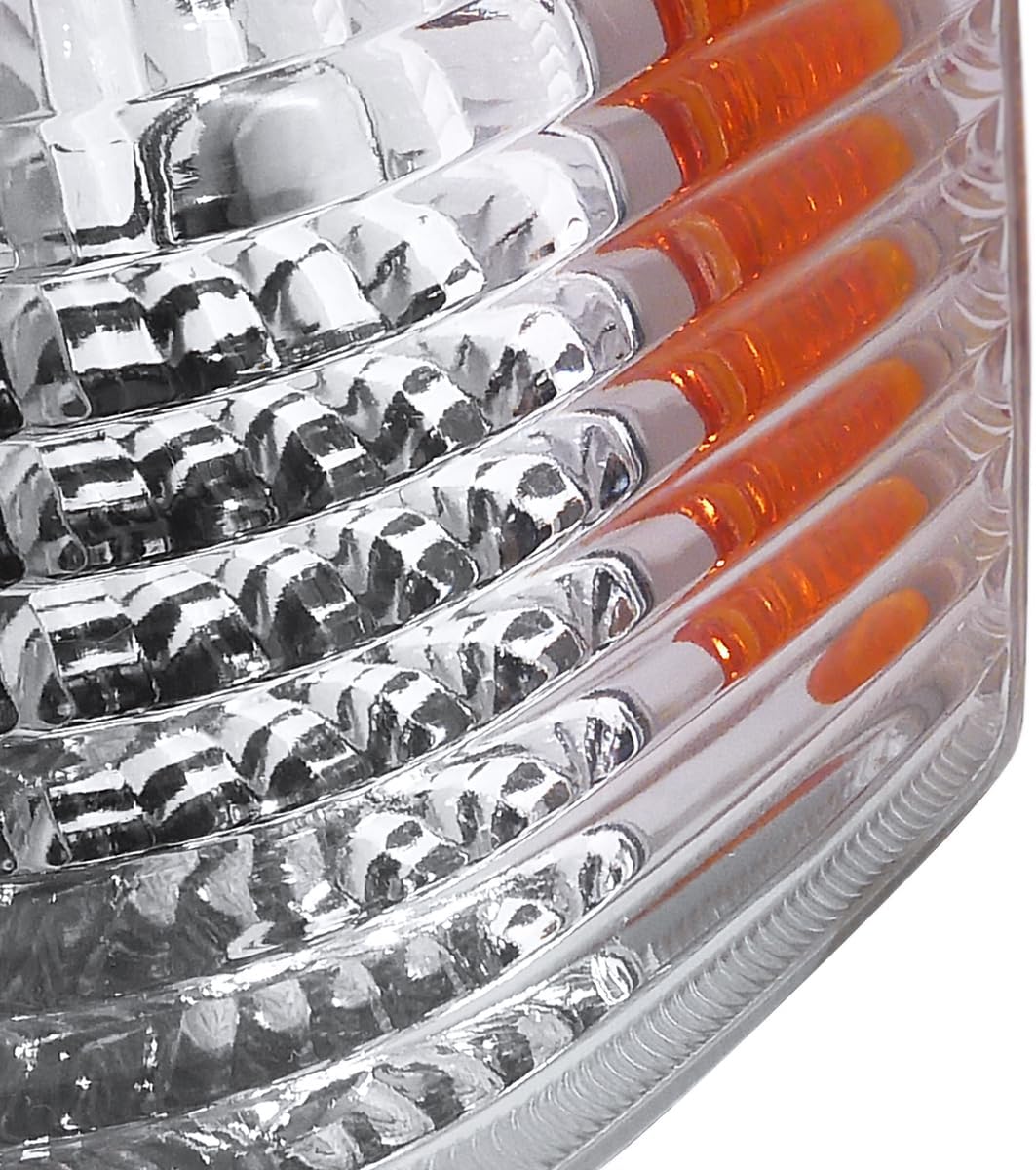 SPEC-D TUNING Chrome Housing Clear Lens Corner Lights Compatible with 1993-1998 Jeep Grand Cherokee L+R Pair Assembly