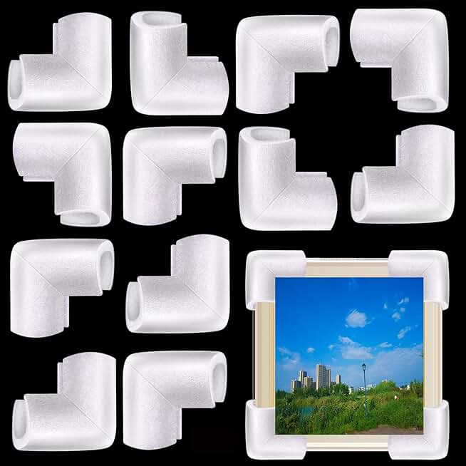 Havihaki 12Pcs Foam Corner Protectors For Moving TV, Picture Frame, Mirror, Frame Edge Protection Corners for Artworks Shipping, Packing Material