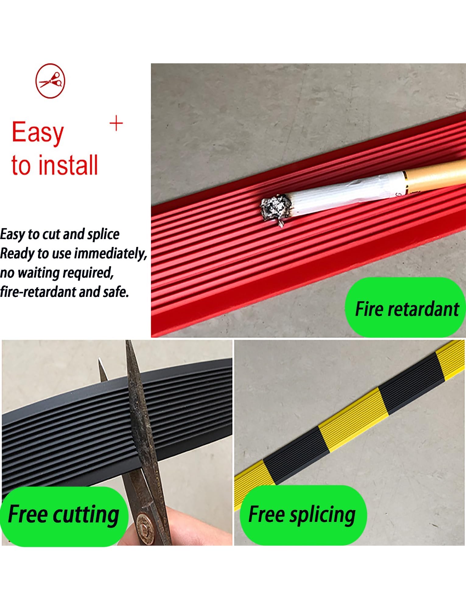 Cinta antideslizante para peldaños de escalera, autoadhesiva, antideslizante, para peldaños al aire libre, PVC impermeable para hormigón y madera, 50 metros, 10 cm de ancho