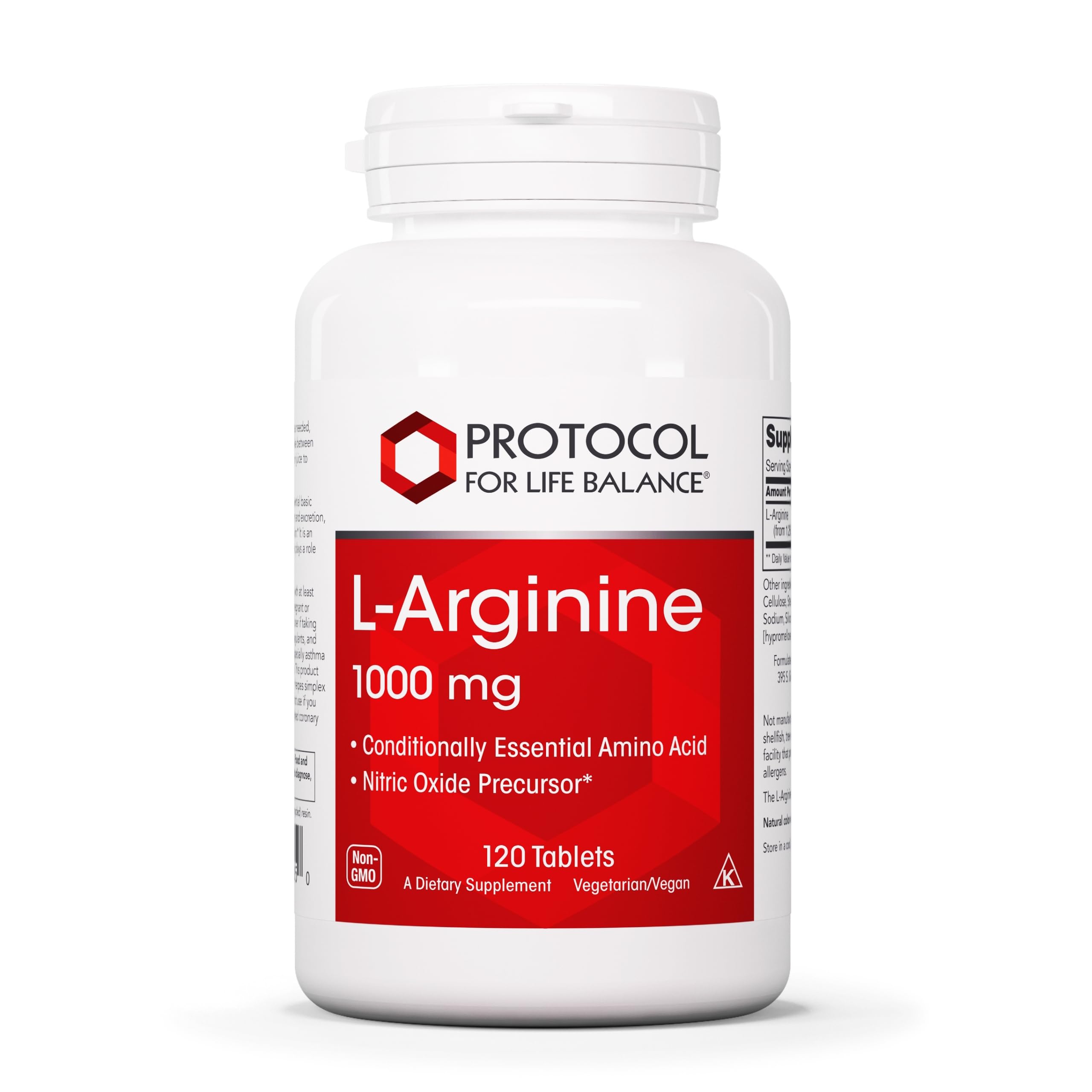 PROTOCOL FOR LIFE BALANCE L-Arginine 1,000mg, Amino Acid, 120 Veg Caps