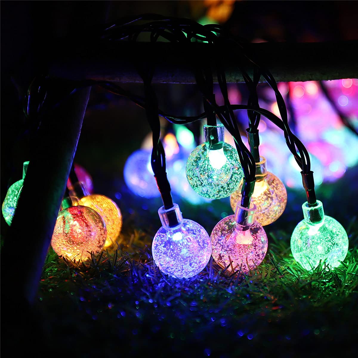 Solar String Lights Outdoor Garden, Chickwin Waterproof Solar Powered Crystal Ball LED Lights, Decorative Lighting for Home, Garden, Party, Festival, Patio, Yard, Weddings (Multicolore,6.5m/30L)