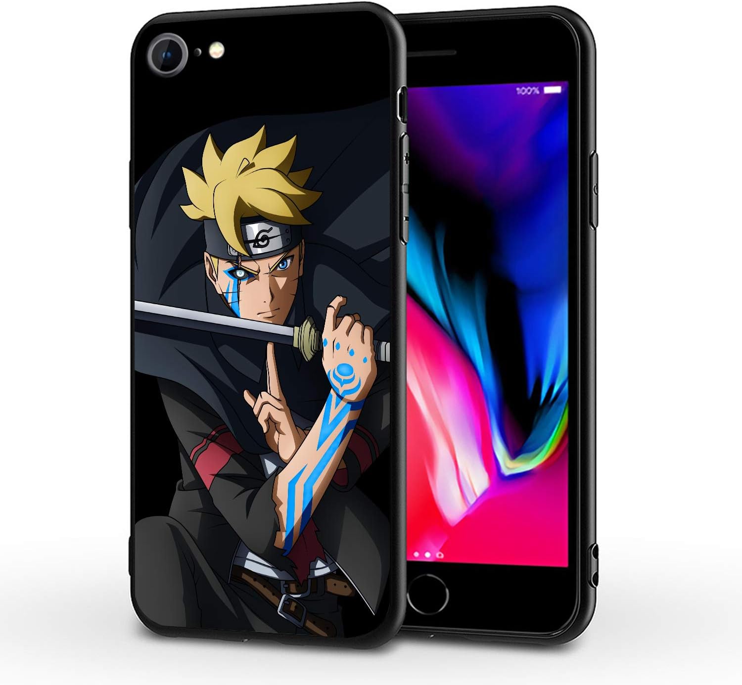 iPhone SE 2020 Case iPhone 7 Case iPhone 8 Case 4.7" Soft Rubber Frame and Hard PC Back Cover Cases (Naruto-Kakashi)