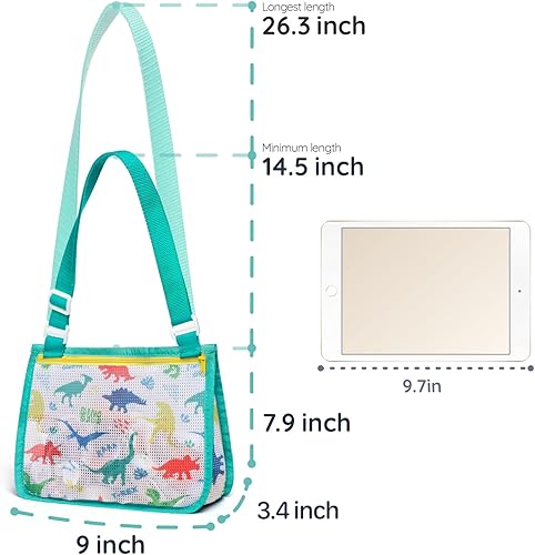Miniatura 4 de F-color Seashell Bag - Bolsa de playa para niños, bolsas de conchas de mar, juguetes de playa para guardar artículos esenciales de playa, bolsas de