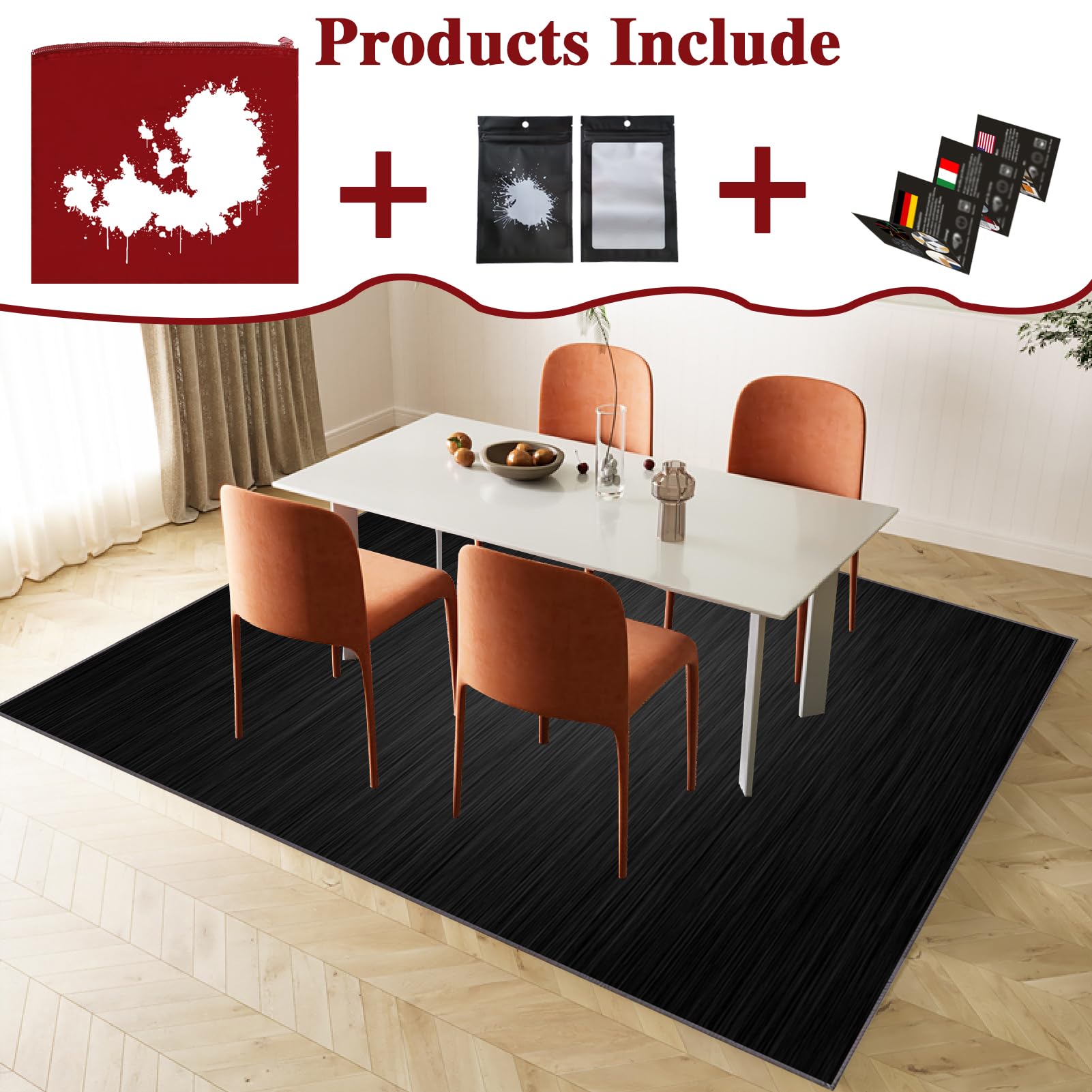100 x 140 cm Rechteckig Bodenschutzmatte/Kratzfest rutschfest Bodenmatte Bodenschutz/Bürostuhlunterlage/Unterlegmatte/Schutzmatte für Laminat/Parkett/Hartböden/Verbesserte Version